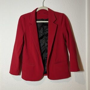 Red No Button Blazer